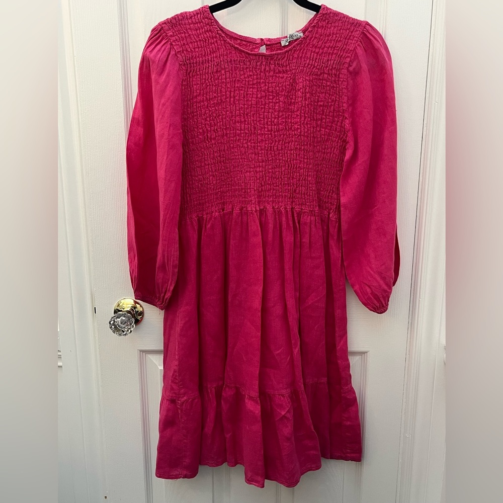 Elena Baldi Pink Linen Dress